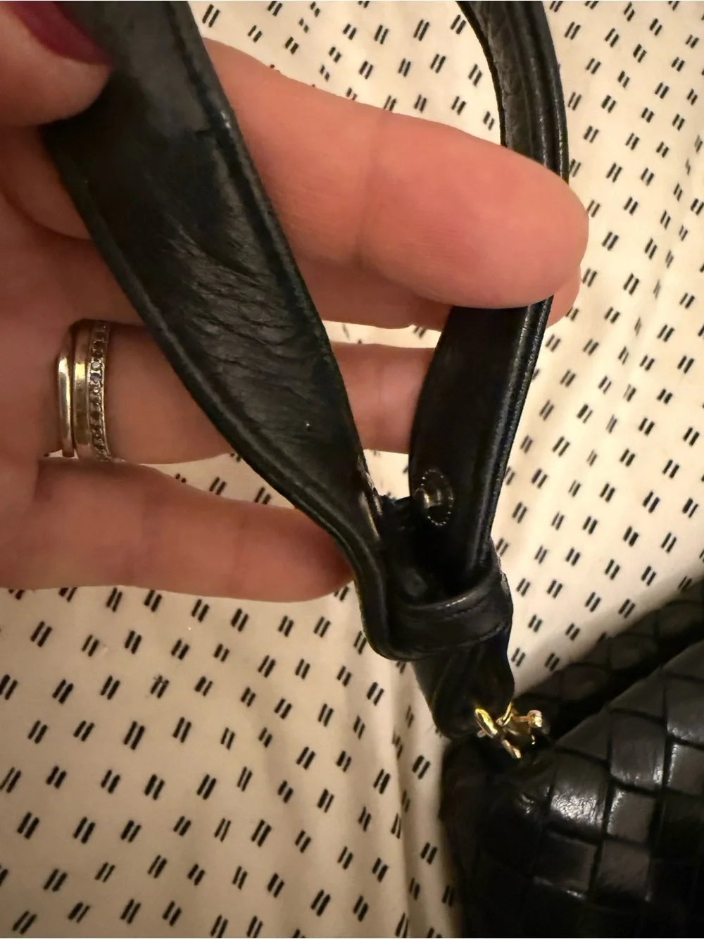Black Woven Leather 3 Ways Bag with Tassel - Picture 13 of 14